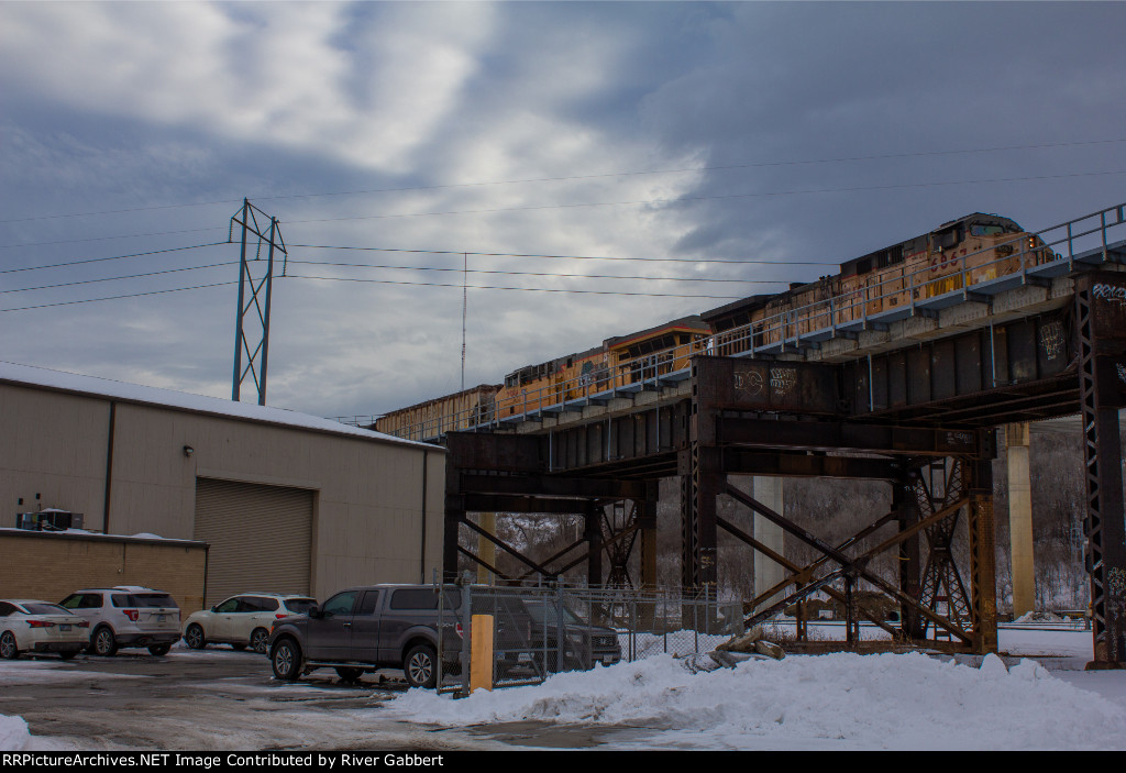 Northbound UP Tanker Train On Highline Bridge